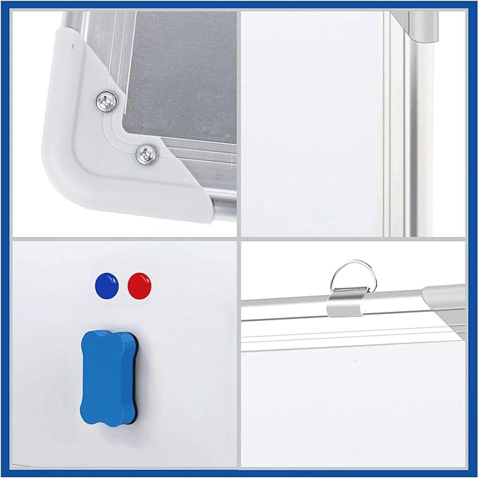 Dry Erase White Board, 24x16Inch (60x40cm) for Wall Whiteboard Aluminum Frame Hung for Kids Draw and Write Teach