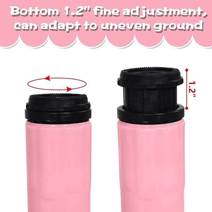 Children's Table and Chair Set Suitable for Boys and Girls Age 2-12 Height Adjustable Table top Can be Painted with 6 Seats Suitable for Family Learning Daily use (Pink)