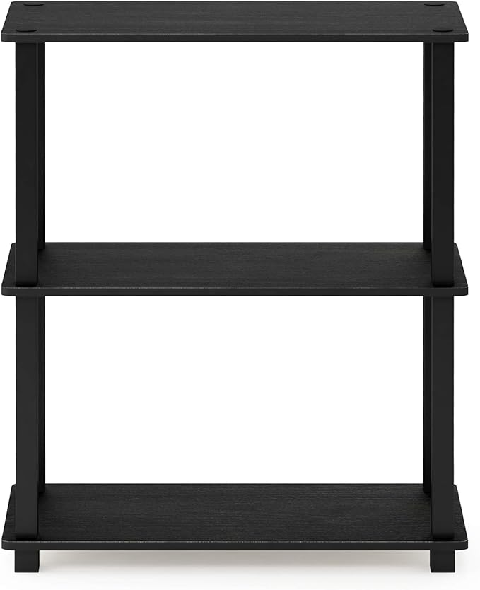 Furinno Turn-S-Tube 3-Tier Compact Multipurpose Shelf 2-Pack Americano/Black