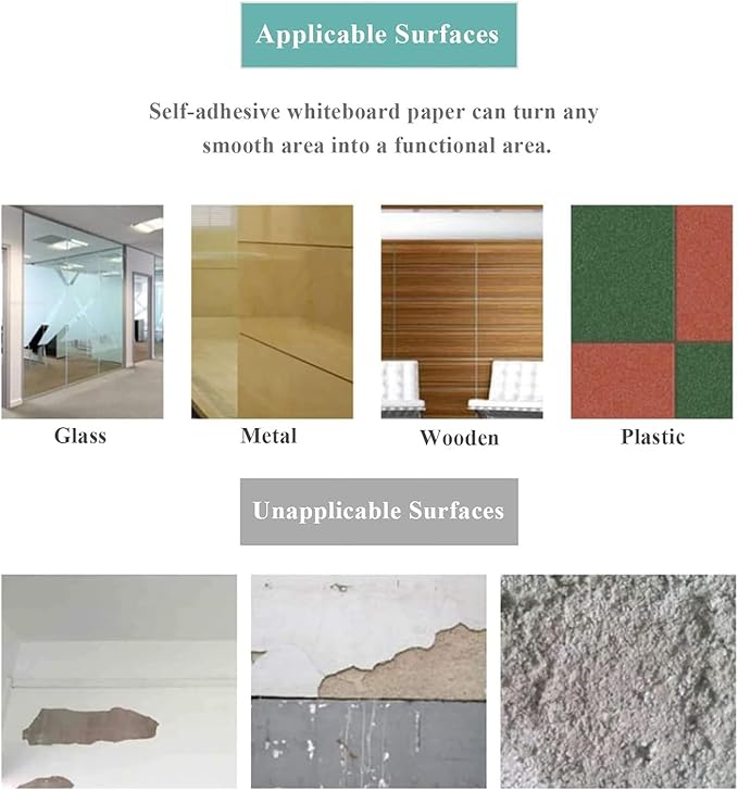 Magnetic Dry Erase Whiteboard Paper, 94" x 47" with Self Adhesive Whiteboard for Wall, Easy to Write and Clean Dry Erase Board for Kids, Office, Home, with Marker, Magnetic Eraser and Magnets