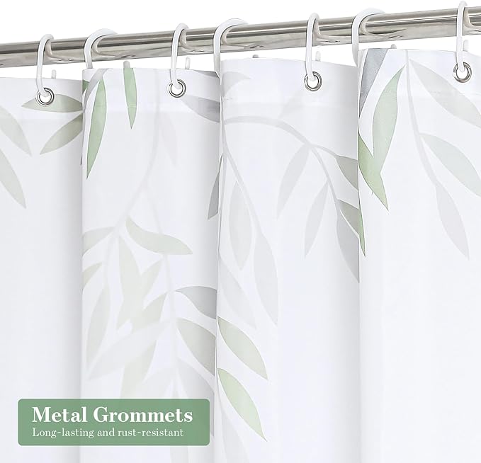MitoVilla Green Eucalyptus Shower Curtain, Plant Leaves Fabric Cloth Shower Curtains for Rustic Vintage Bathroom Decor, Spring Modern Botanical Shower Curtain Country, 72x72
