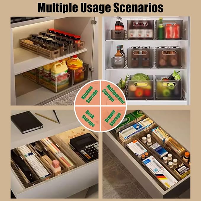 Foldable Storage Bins, 2 Pack Plastic Expandable Boxes for Organizing, Adjustable from 11-18.8" Drawer Organizers Separators Dividers for Bedroom Kitchen Utensils Tools Closet，Large Grey