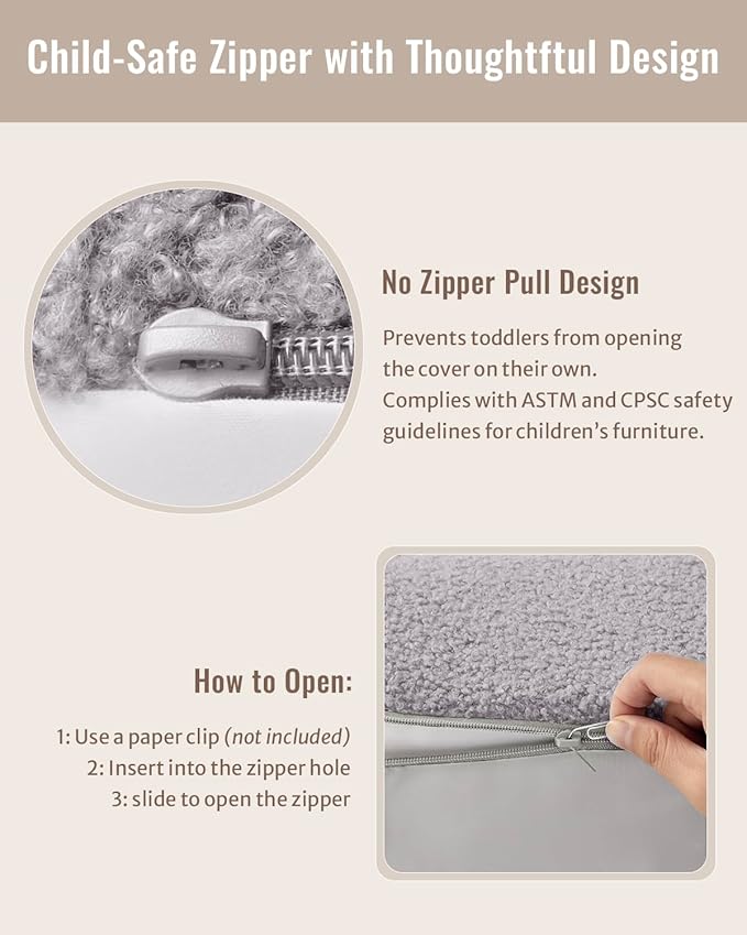 Blissful Diary Toddler Chair Comfy, Foam Kids Chair with Soft Teddy Plush, Toddler Reading Chair with Cute Mushroom Designs- Blue