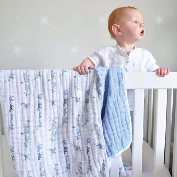 aden + anais 100% Cotton Muslin Baby Blanket Crib Bedding for Newborn Baby and Toddler, Nursery Blanket for Boys and Girls, Baby Registry and Shower Gift - Rising Star
