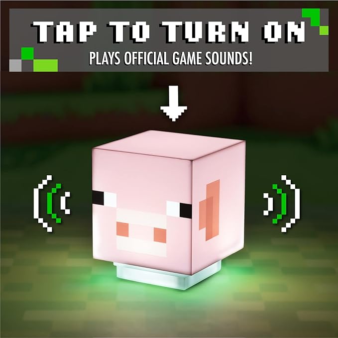 Paladone Minecraft Pig Light with Sound | Officially Licensed Merchandise