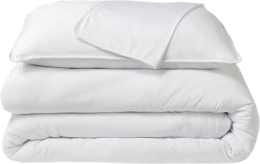 SHEEX Original Performance Cooling Duvet Cover Set, Lightweight Full/Queen Duvet Cover with 2 Standard Pillow Shams, Bright White