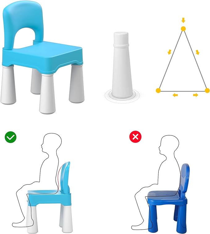 burgkidz Plastic Toddler Chair, Durable and Lightweight Kids Chair, 9.3" Height Seat, Indoor or Outdoor Use for Toddlers Boys Girls Ages 2 and Up