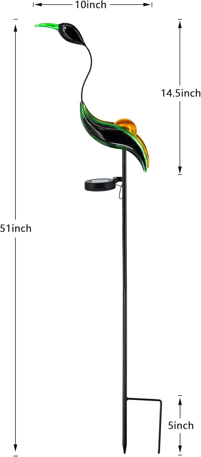 Solar Garden Statue Crane Yard Art Sculptures, Metal Heron Statues Outdoor for Patio Yard Lawn Porch Decorations, Garden Decor for Outside, House Warming Gifts - Mom Birthday Gifts