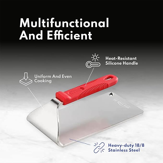 New Star Foodservice 1029079 Extra Heavy Duty Stainless Steel 18/8 Steak Weight/Grill Press, 8.5 x 4.25