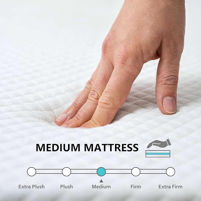 PayLessHere 6 Inch Gel Memory Foam Mattress Medium Firm Mattresses CertiPUR-US Certified Bed-in-a-Box Pressure Relieving Twin XL Size,Fiberglass Free，White