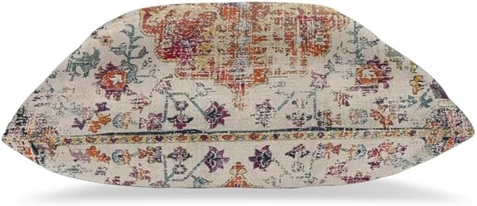 Blue Burnt Orange Boho Throw Pillow Covers 16x16 Set of 2, Farmhouse Carpet Ethnic Decorative Pillow Covers Bohemian Rustic Cushion Cases Linen Gifts for Couch Sofa Indoor Outdoor