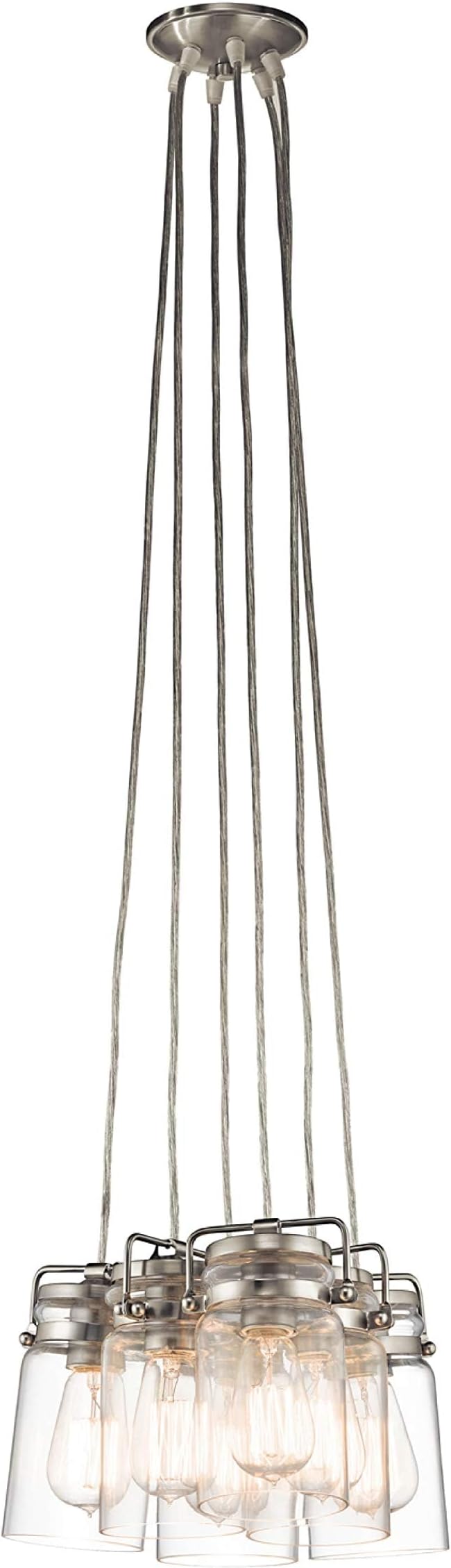 KICHLER Brinley 7.75" 6 Light Pendant with Clear Glass Brushed Nickel