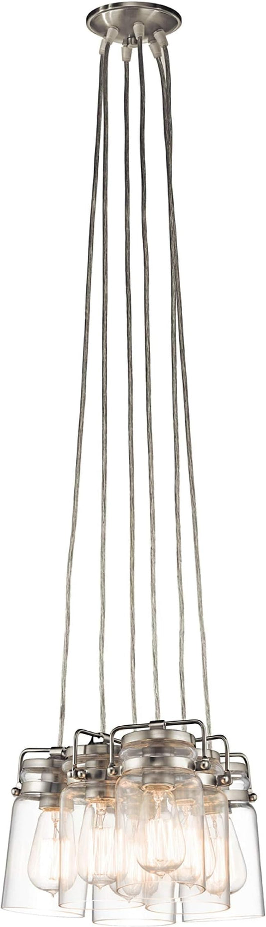 KICHLER Brinley 7.75" 6 Light Pendant with Clear Glass Brushed Nickel