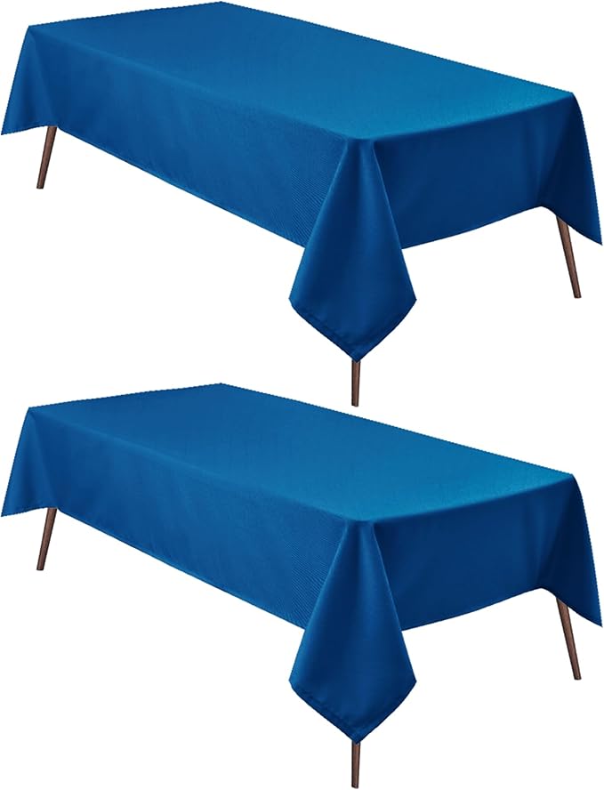 Hiasan 2 Pieces Royal Blue Tablecloth Square - Waterproof and Washable Fabric Table Cloth for Card Tables, 54 x 54 Inch