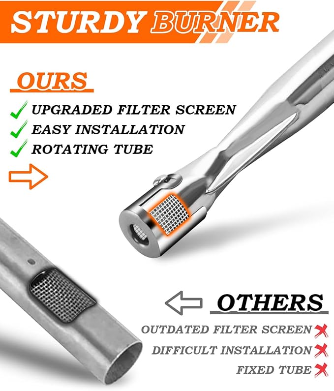 Flavorizer Bars 15.3 inch and Grill Burner Replacement for Weber Spirit 300 & Spirit II 300 Series Grills Parts Spirit 310, Spirit II 320 330 Grill Parts, Burner Tube Kit for Weber 7636 69787