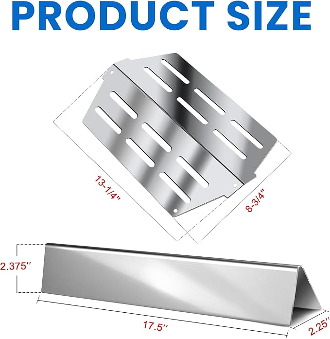 GGC Flavorizer Bars and Heat Deflectors for Weber Genesis 300 Series Genesis E310 E320 E330 S310 S320 S330 EP-310 EP-320 EP-330, Porcelain-enameled Flavor Bar Replacement for Weber 7620 7621