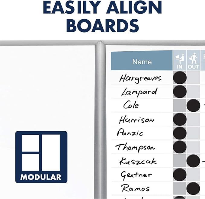 Quartet Matrix Modular Magnetic Whiteboard, 23" x 23", Includes Tray and Marker, Silver Aluminum Frame (M2323)