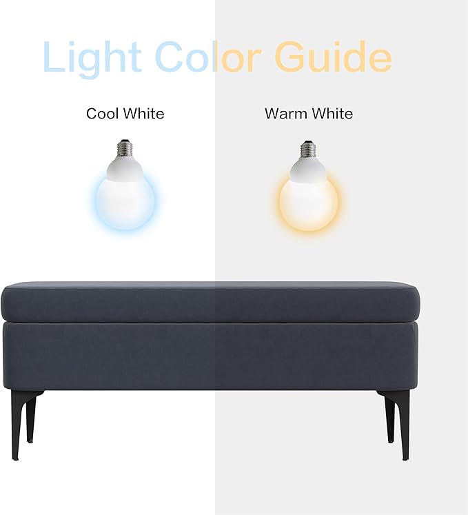 HomePop Upholstered Storage Bench with Metal Leg Home Décor|Bench with Storage for Living Room & Entryway - Blue Velvet