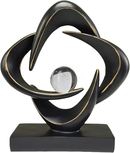 Modern Home Decor Abstract Decorative Sculpture Decorations for Living Room Dining Room Office, Resin Art Statues Coffee Table Bookshelf Decor Accents (Black)