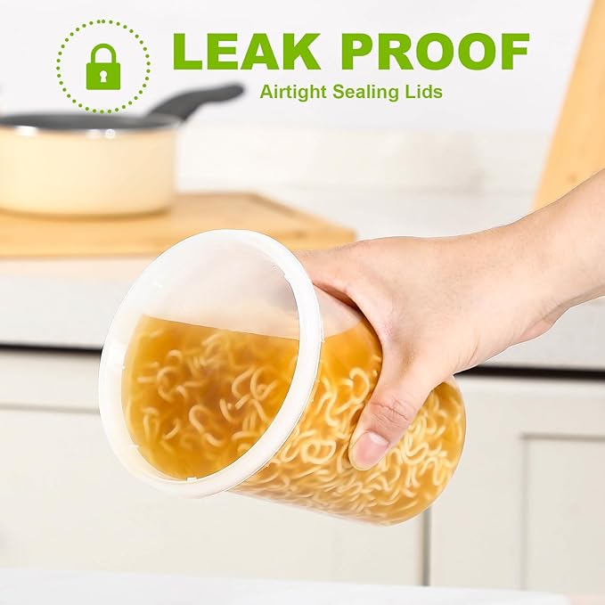 AOZITA 40 Sets 32 oz Plastic Deli Food Containers With Lids, Airtight Food Storage Containers, Freezer/Dishwasher/Microwave Safe, Soup Containers For Takeout Meal Prep Storage