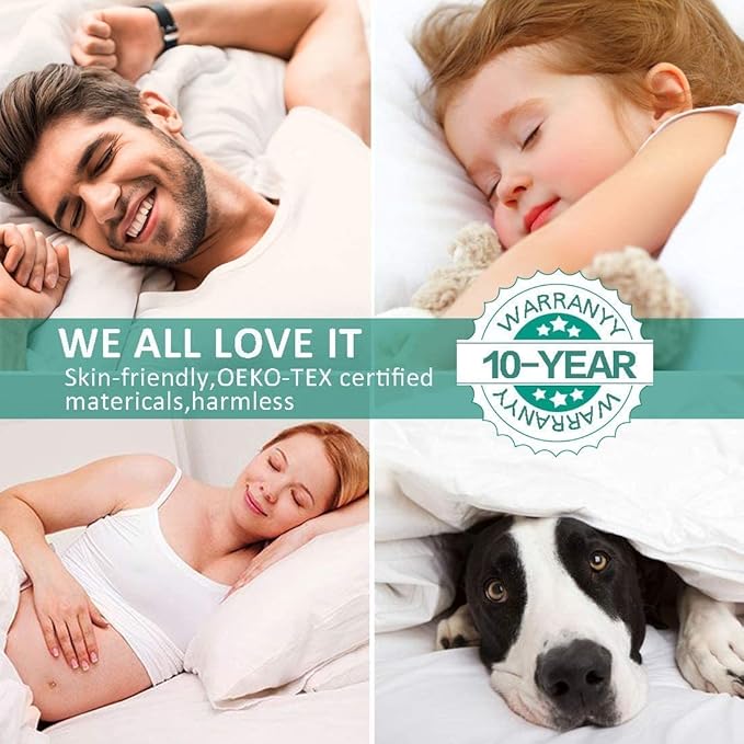 SOPAT Extra Thick Mattress Topper Twin 400TC Cotton Pillow Top Breathable Mattress Pad Protector with 8-22" Deep Pocket Soft Down Alternative Fill Mattress Cover (39x75 Inches, White)