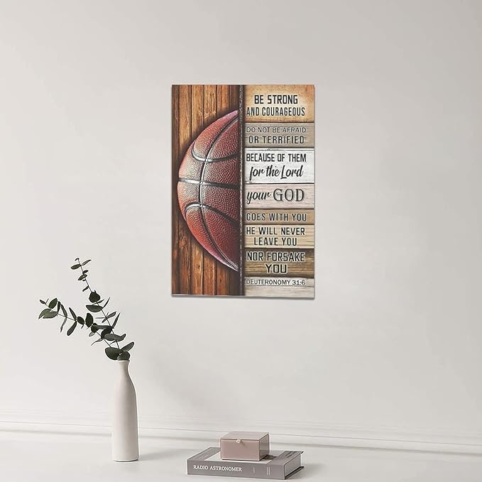 Banonaty Basketball Wall Art - Inspirational Quotes Canvas Prints - Home Decorations For Boys Room, Gym, Living Room, Bedroom - 16"x24"