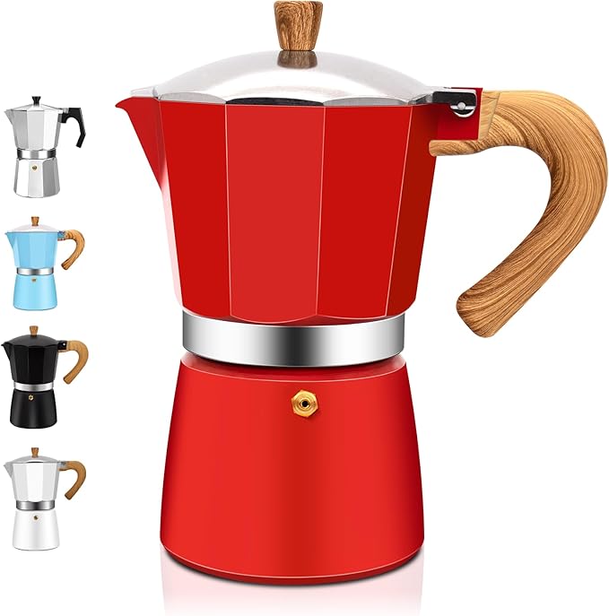 9 Cup Aluminum Espresso Stovetop Moka Pot Express Coffee Maker Percolator Italian Classic Mocha Coffee Machine for Italian and Cuban Cafe Brewing for Home & Camping 450ml 15oz