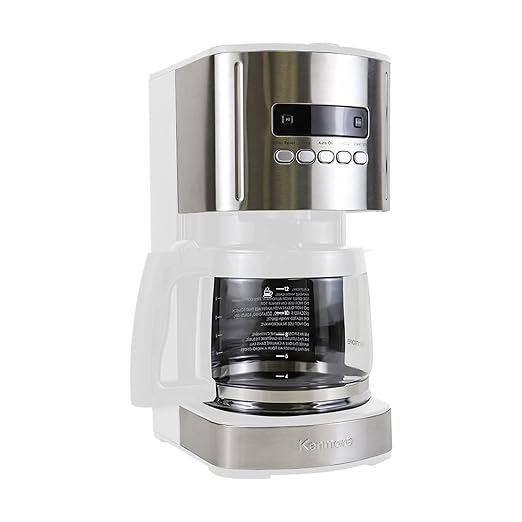 Kenmore Drip Coffee Maker - 12 Cup Programmable Cafe Machine With Glass Pot, Regular & Bold Brew, Auto Shut Off Large Water Reservoir, Reusable Filter, Kitchen Appliances For Cafeteria Barista, White