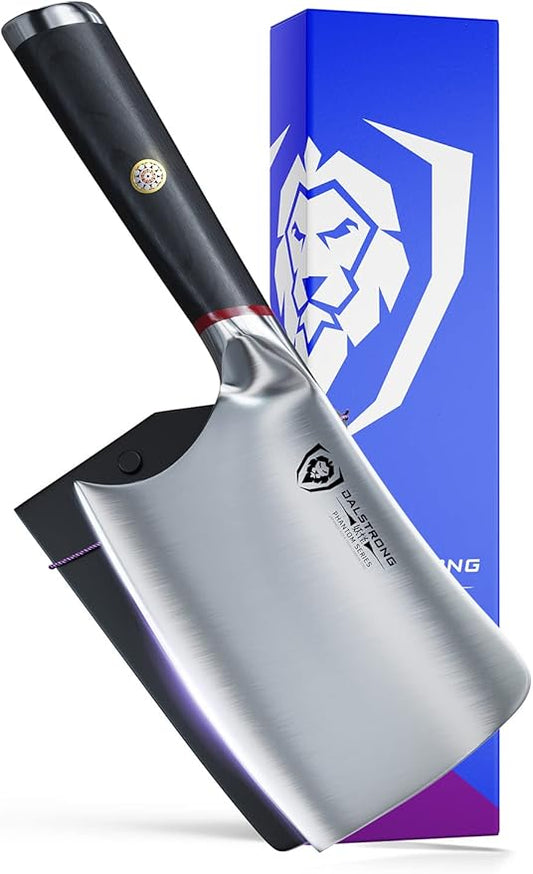 Dalstrong Meat Cleaver Knife-4.5"-Phantom Series-Premium Japanese High-Carbon Steel-Razor Sharp-Spanish Pakkawood Handle Kitchen Knife Gift-Meat Cutting, Carving- w/Sheath