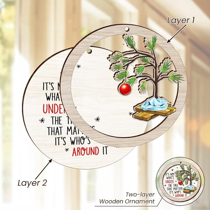 Christmas Family Ornament Gifts for Women Men - Wooden Christmas Ornaments 2025 for Tree Decorations - Family Ornaments for Mom Dad Grandma Grandpa, Gifts for Sister Brother Husband Wife Friend