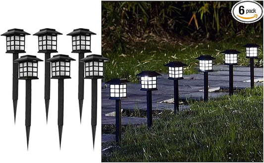 Solar Outdoor Garden Lawn Landscape Lights 6 Pack Waterproof, Outside LED Decorative Lights Landscape Lighting for Yard Patio Driveway Garden (White)