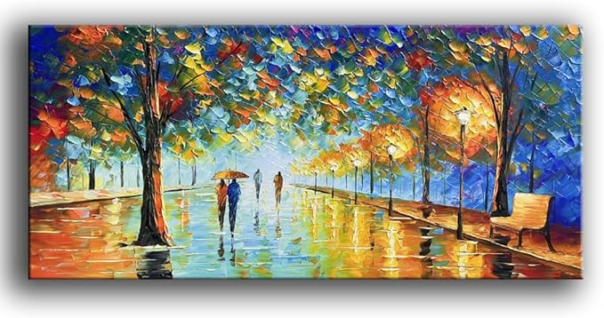Tyed art- Large Contemporary Wall Art Landscape Oil Painting On Canvas palette knife Textured Tree Painting hand-painted Acrylic Abstract Landscape wall art modern canvas painting Living room bedroom bedside sofa background painting 30x60inch