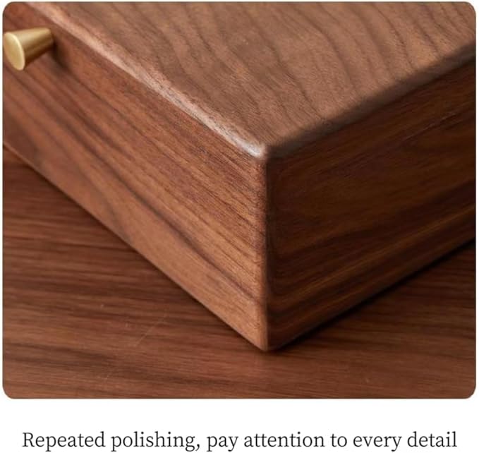 Bescott 2 Layer Solid Black Walnut Wooden Jewelry Box for Women Wood Vintage Organizer for Men Earrings Rings Necklaces Bracelet Watch Storage Mother's Day Gift