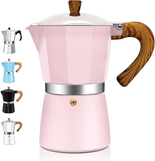 3 Cup Aluminum Espresso Stovetop Moka Pot Express Coffee Maker Percolator Italian Classic Mocha Coffee Machine for Italian and Cuban Cafe Brewing for Home & Camping 150ml 5oz