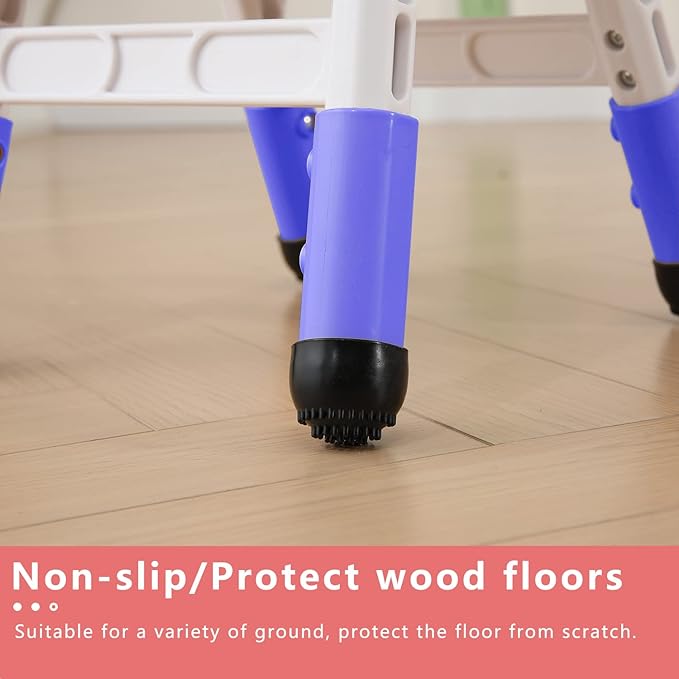 4 Piece Kids Chair Set 3 Levels Adjustable Stackable Kids Chairs Ideal for Playrooms, Schools, Daycares and Homes Washable and Easy to Clean Max Weight 220LB(Navy Blue4piece Set)