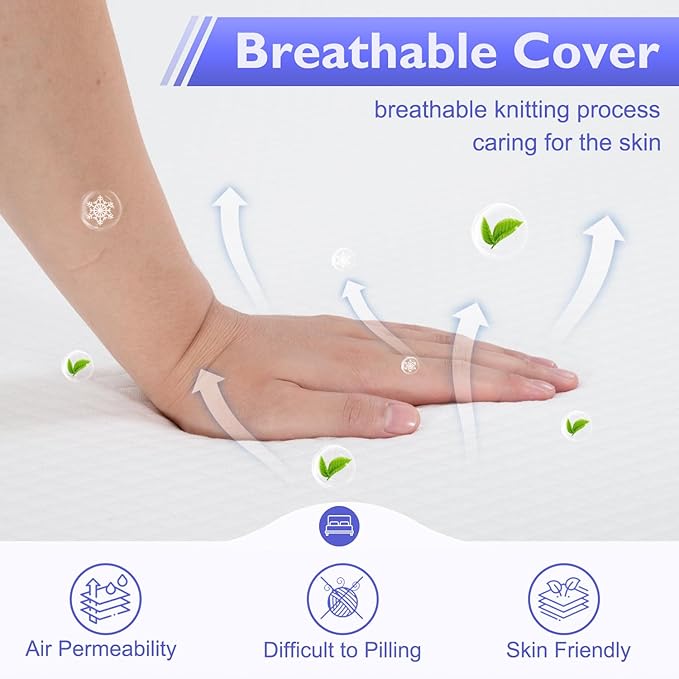 PayLessHere 10 Inch Gel Memory Foam Mattress Medium Firm Mattresses CertiPUR-US Certified Bed-in-a-Box Pressure Relieving California King Size,Fiberglass Free，White