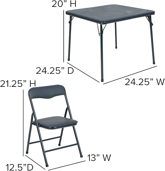 Flash Furniture Mindy Kids Navy 5 Piece Folding Table and Chair Set