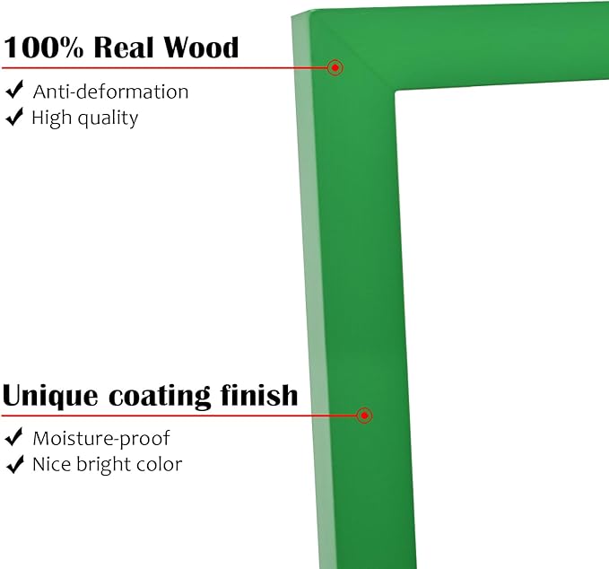 KINLINK 5x7 Picture Frame Grass Green, Solid Wood Frames with Acrylic Plexiglass for 3.5x5/4x6 with Mat or 5x7 without Mat, Tabletop and Wall Display Photo Frame 4 Pack