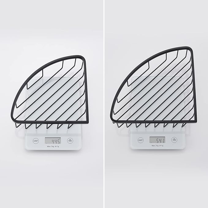 [2 Pack] Corner Shower Caddy Shelf Organizer, Stainless Steel Heavy Duty Rust-Proof Shampoo Holder, Wall Mounted Storage Rack for Bathroom & Kitchen, Matte Black