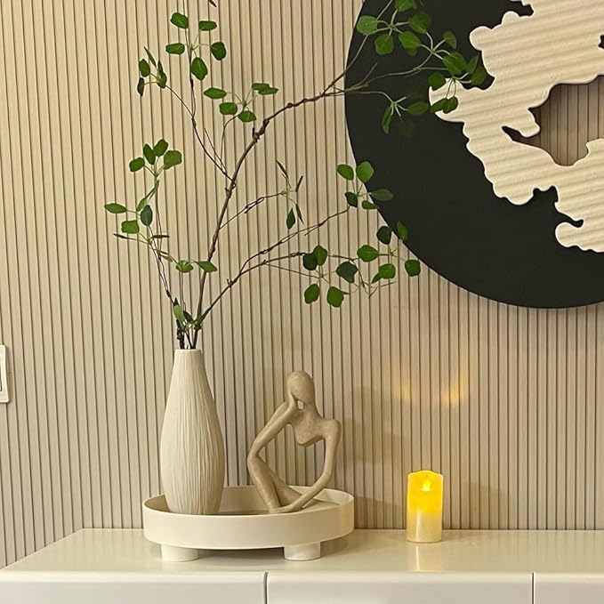 BOPART Sandstone Thinker Statues Home Decor Resin Small Thinker Sculpture Coffee Table Decor Modern Abstract Figurine for Living Room Office Desk Decor