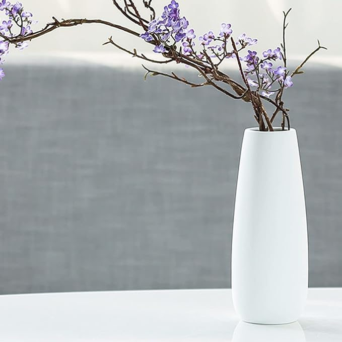 2 Ceramic Vase White Flower Vase for Home Decor Modern 7.9 inch Mini Vase for Table Shelf Home Decor Vase for Fireplace Bedroom Kitchen Living Room Wedding Office Desk Birthday Gifts