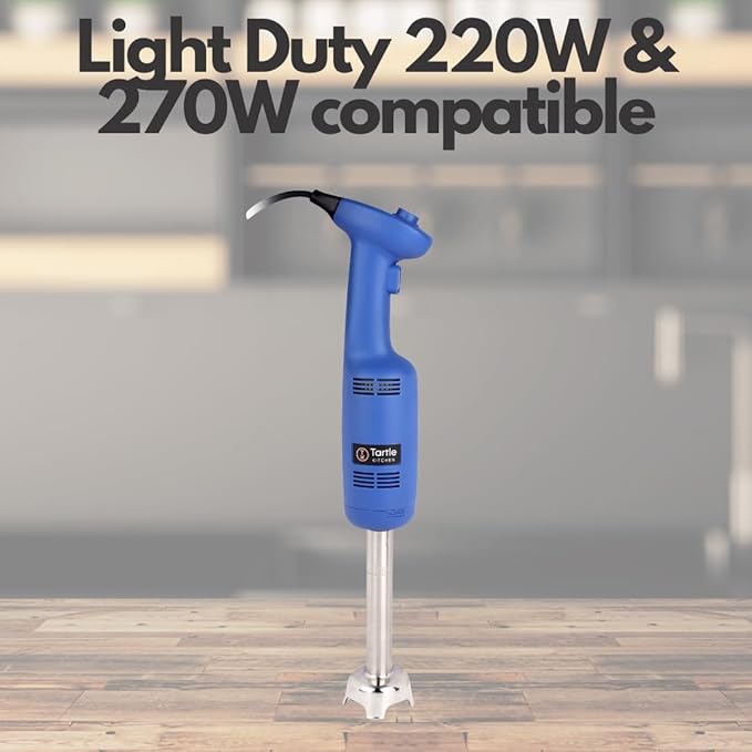 Commercial Electric Immersion Blender Hand held 6 Inch Removable Shaft, 6-Gallon capacity with single high speed (Whisk Attachment Only) - 220W and 270W Compatible