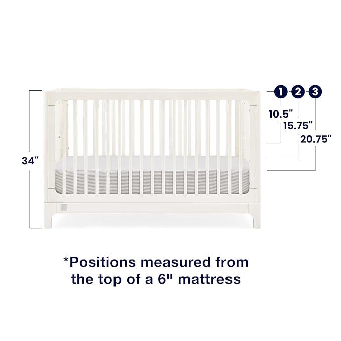 Delta Children babyGap Wren 4-in-1 Convertible Crib Greenguard Gold Certified, Antique White