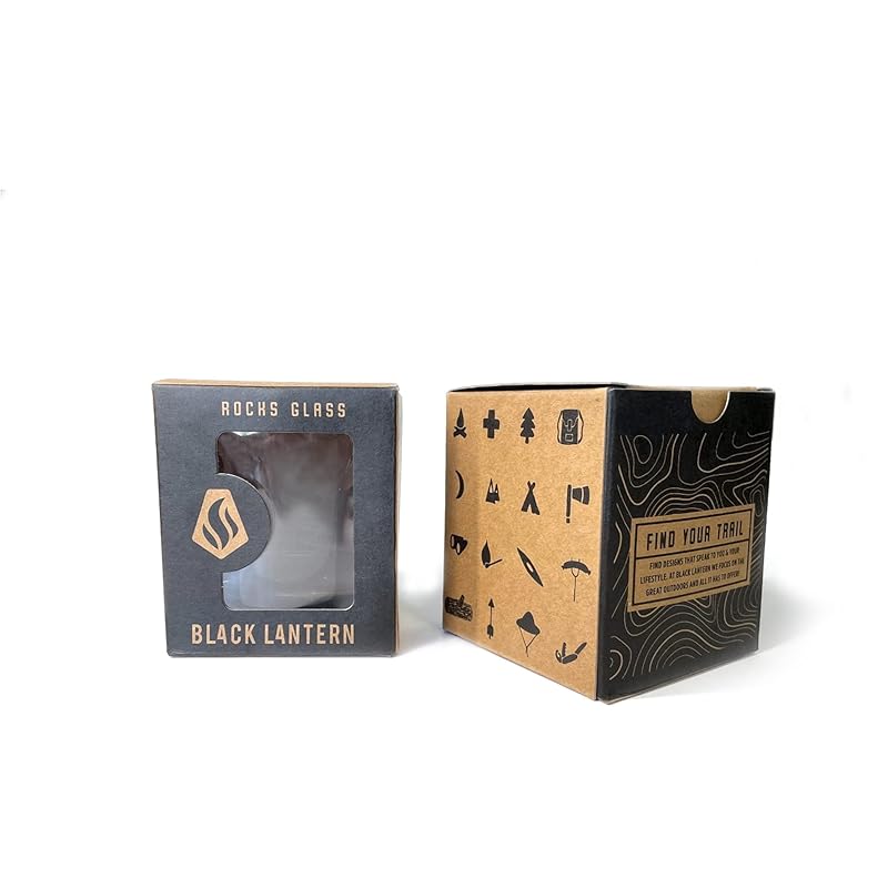 Desert Landscape Whiskey Glasses - Hand-Printed Rock Glass Set - Dishwasher Safe Tumbler Glass Set by Black Lantern - Set of 2 11oz. Glasses