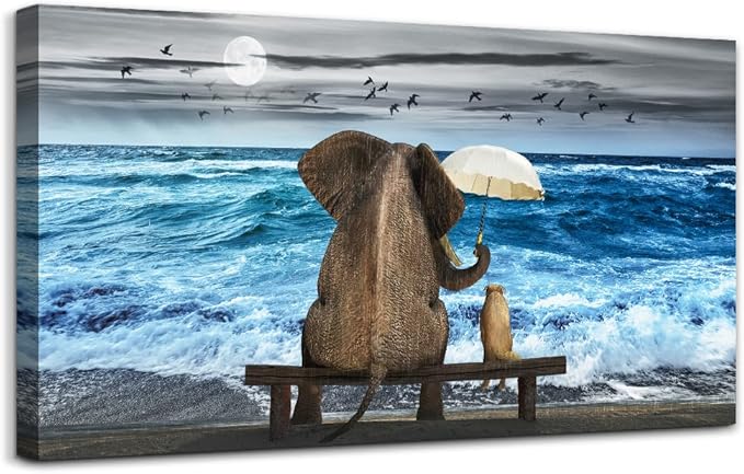 MHARTK66 Canvas Art - Abstract Ocean Beach Wall Decor For Living Room, Bedroom & Office