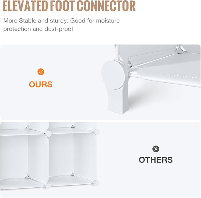 Neprock Closet Organizer, 12 Cubby Storage Organizer,Book Shelf,Clothes Storage,Yarn Storage for Bedroom Organization(White)