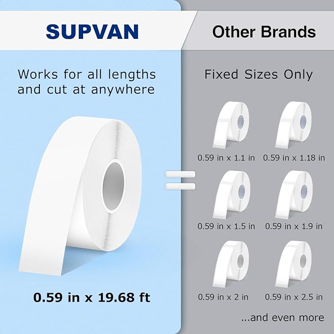 SUPVAN E10 Bluetooth Label Maker Machine with Tape, Continuous Waterproof Label, Versatile App with 35 Fonts and 1k+ Icons, Label Printer for Home, Kitchen, School, Office Organization, Green