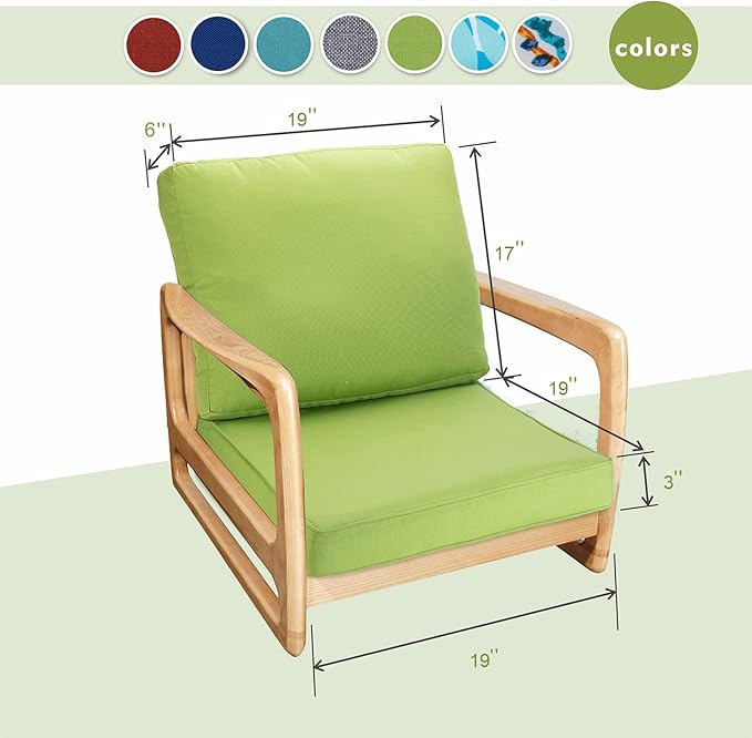 JMGBird Outdoor Chair Cushion Tufted Pillow, Outdoor Seat Cushion Set 19"x19" Outdoor Cushions for Patio Furniture