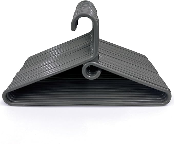 Clothes Hangers 30 Pack Plastic - Heavy Duty Space Saving Coat, Velvet Hangers, Pant Hangers for Closet Organization - Durable Non-Slip Warsaw Grey Wardrobe Essentials Bulk Storage