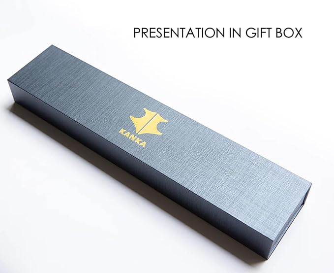 KANKA Santoku Knife - Ultra Sharp 7 inch German Stainless Steel, G10 Black Fiberglass Handle, Japanese Chefs Knife